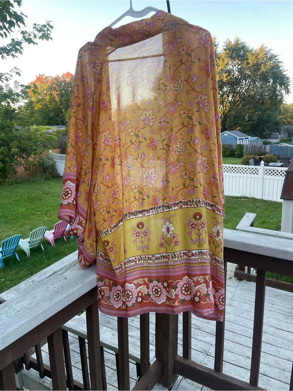 Spell Floral Kimono in Yellow and Pink - Picture 6 of 11